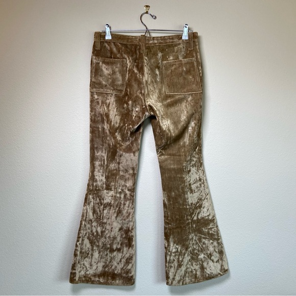 Vintage Crushed Velvet 70s Bell Bottom Pants - Picture 4 of 7